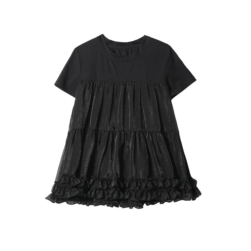 Hvit Meshdetalj T-skjorte til Dame – Original Design Sommertopp