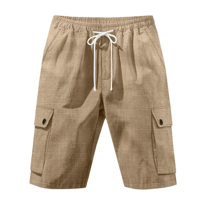 Linshorts til Herre – Pustende Sommerfavoritt med Elastisk Midje