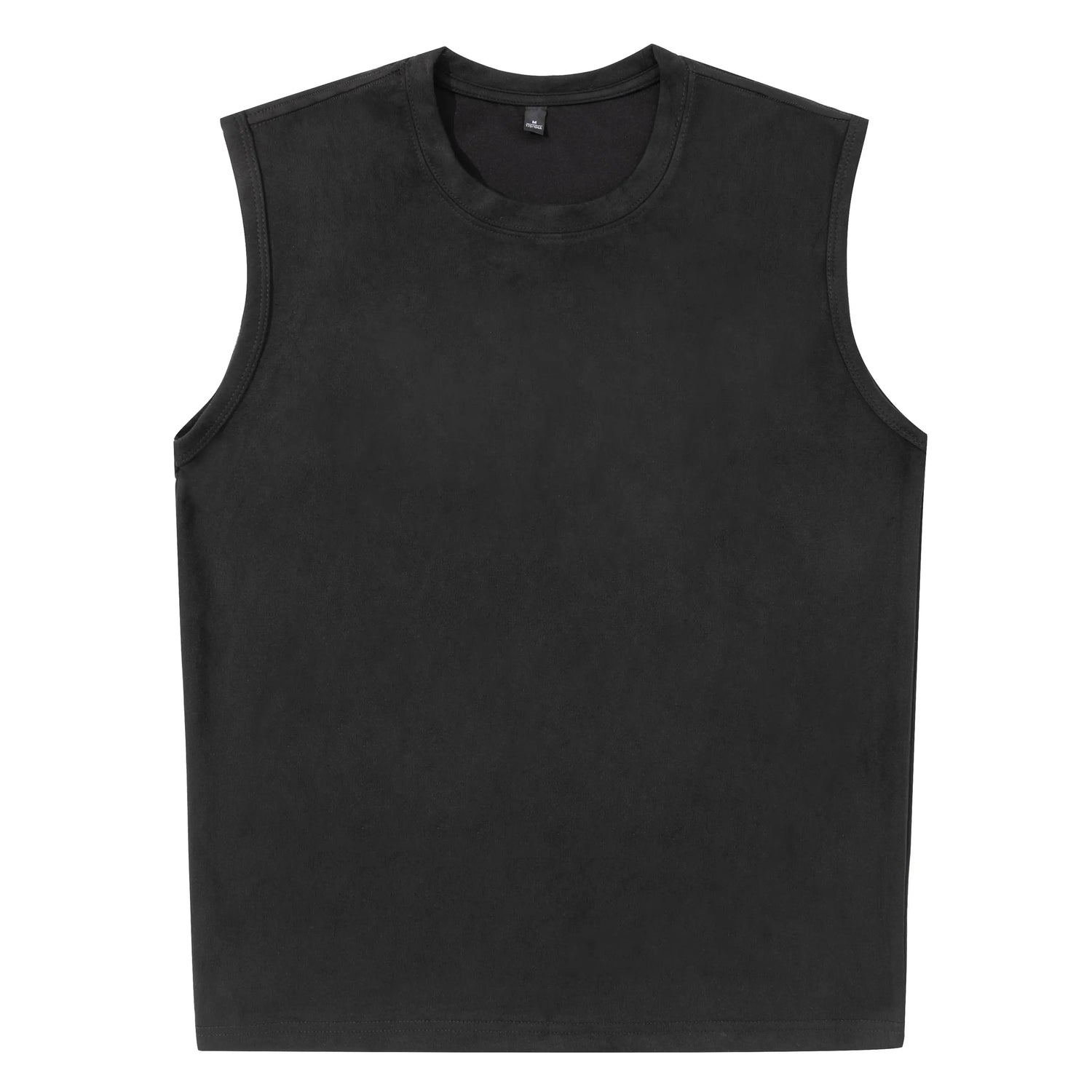 Ermeløs Topp til Herre – Faux Suede Singlet i Løs Vintage Stil