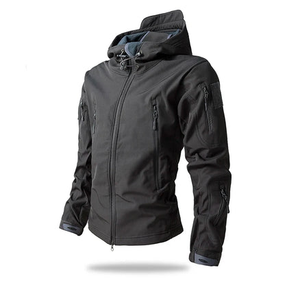 Softshell Taktisk Jakke – Vanntett &amp; Vindtett med Fleecefor | Herre Camouflage Hettejakke til Jakt &amp; Friluft