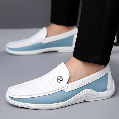 Herresko i Ekte Skinn – Klassiske Slip-on Loafers til Business og Hverdag