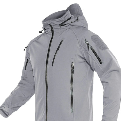 Softshell Jakke med Hette – Vanntett &amp; Vindtett | Varm Fleecefôret Herrejakke til Tur &amp; Hverdag