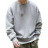 Retro Workwear Genser for Menn – Grå Off-Shoulder Sweatshirt i Space Cotton | Moderne Streetwear uten Hette – Svart