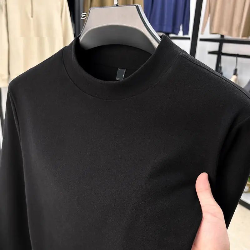 Varm Langermet Herre Underskjorte – Tykk Termisk Overdel med Fleecefôr | Perfekt som Baselayer til Høst og Vinter