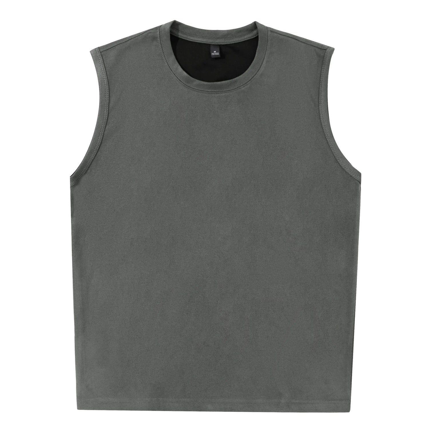 Ermeløs Topp til Herre – Faux Suede Singlet i Løs Vintage Stil