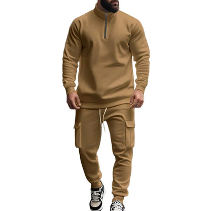 Herre Joggedress – Semi-zip Genser &amp; Fleecebukse | Slim Fit &amp; Komfortabel Vinterstil