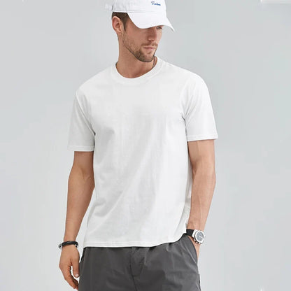 Klassisk Herre T-skjorte i 100 % Bomull – Myk og Komfortabel Basic Topp | Casual Hverdagsplagg i Store Størrelser (opptil 5XL)