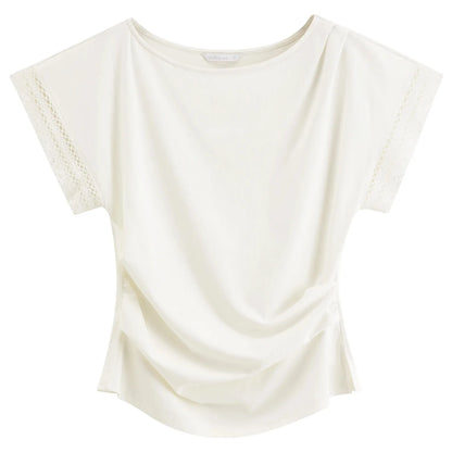 Ruched T-skjorte til Dame – Minimalistisk Urban Sommerstil
