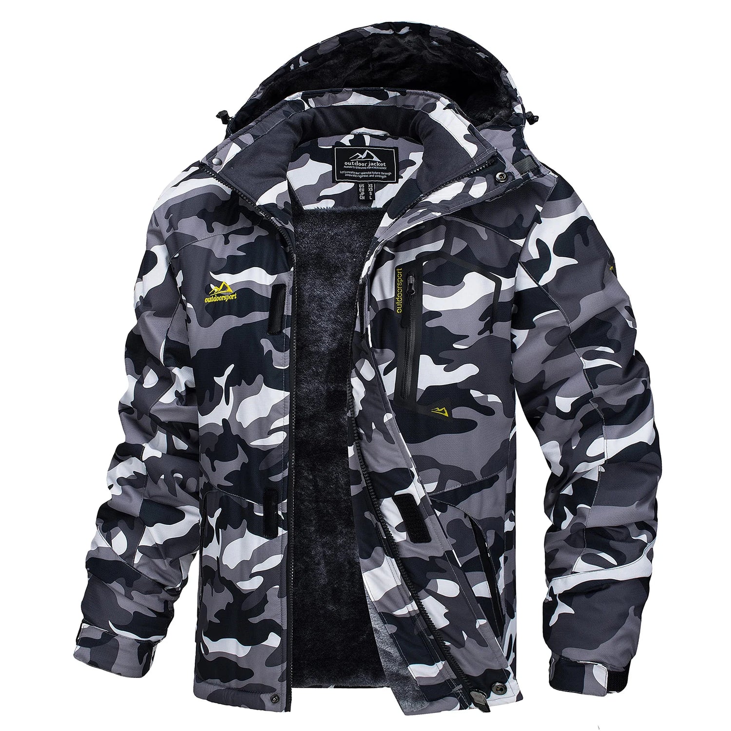 Herre Skijakke – Vanntett &amp; Varm Parkas med Hette | Tykk Vinterjakke til Snø &amp; Kulde