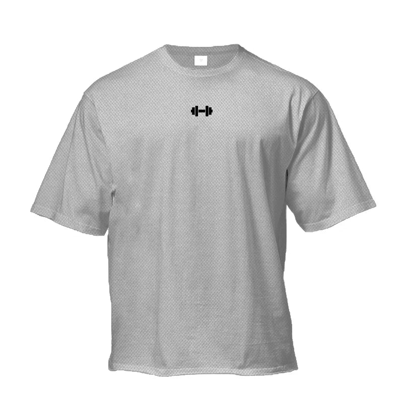 Oversized Trenings-T-skjorte for Menn – Pustende Mesh Stoff | Hurtigtørkende Løs Gym T-skjorte til Trening og Fitness