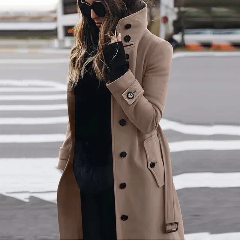 Trenchcoat med høy hals