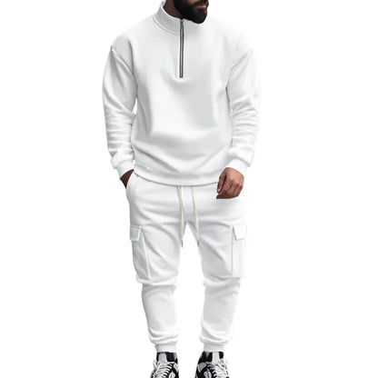 Herre Joggedress – Semi-zip Genser &amp; Fleecebukse | Slim Fit &amp; Komfortabel Vinterstil