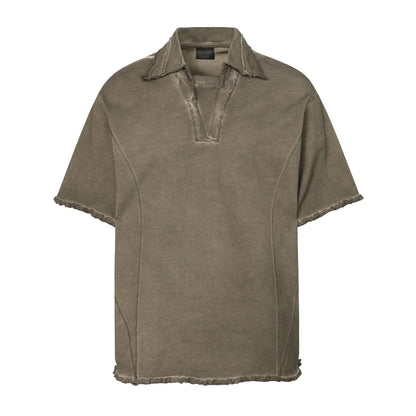Retro Polo T-skjorte til Herre – Distressed Safari Stil &amp; Løs Passform