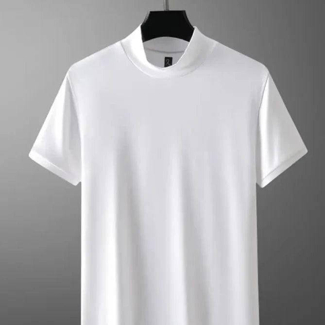 Klassisk Y2K Turtleneck T-skjorte for Herre – Kortermet Streetwear i Myk Modal