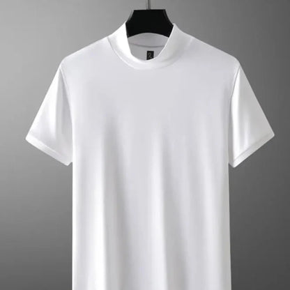 Klassisk Y2K Turtleneck T-skjorte for Herre – Kortermet Streetwear i Myk Modal