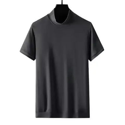 Klassisk Y2K Turtleneck T-skjorte for Herre – Kortermet Streetwear i Myk Modal