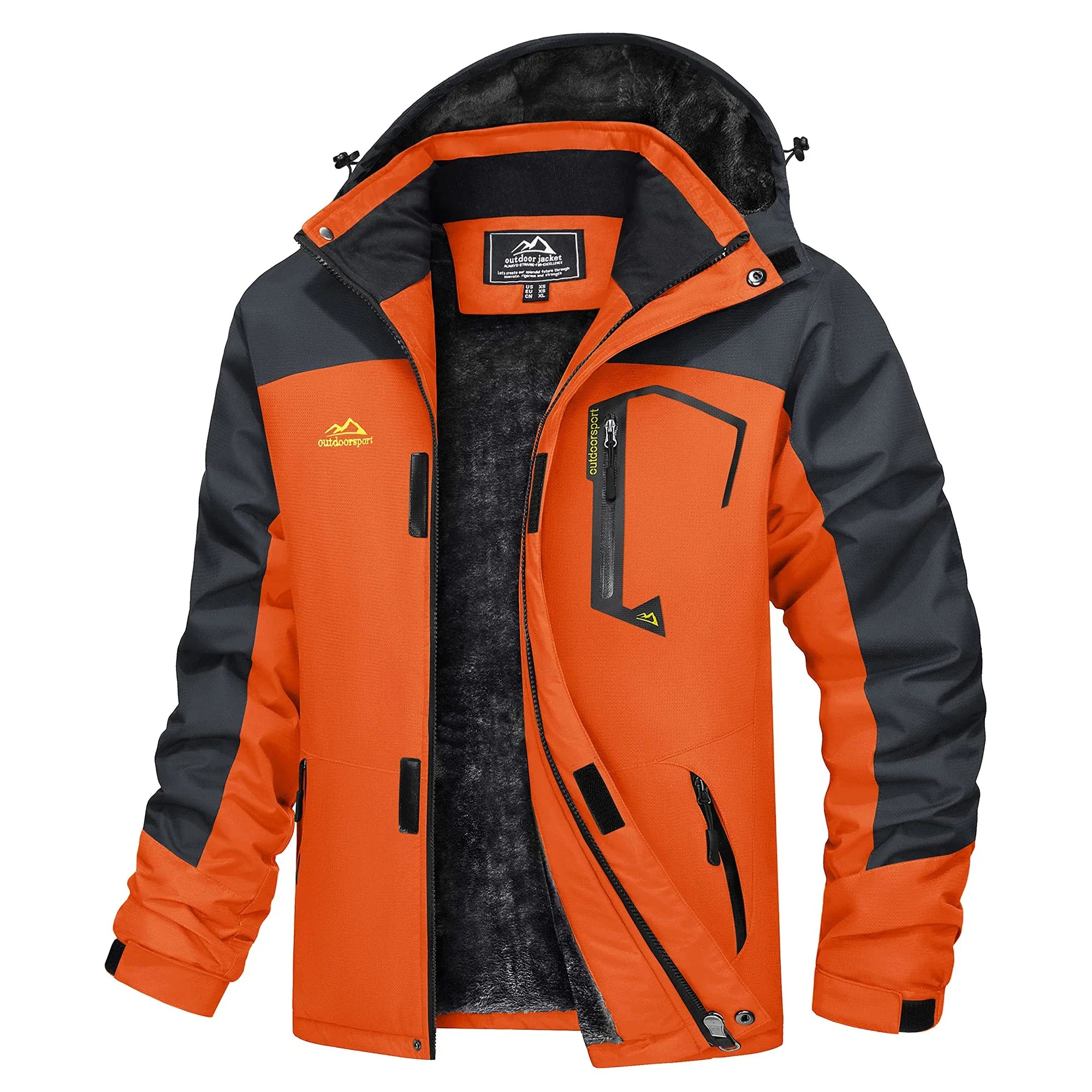 Herre Skijakke – Vanntett &amp; Varm Parkas med Hette | Tykk Vinterjakke til Snø &amp; Kulde