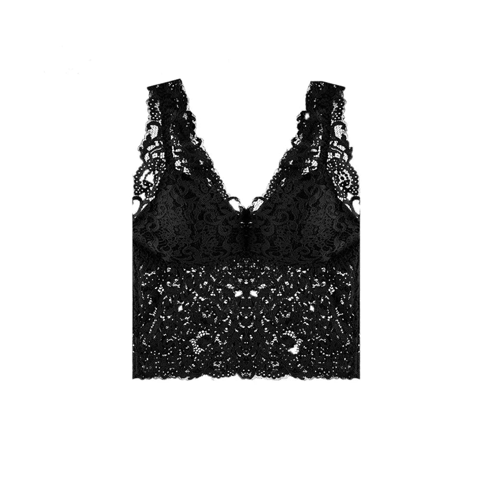 Blonde Camitopp til Dame – V-Hals Crop Top med Innebygde Brystinnlegg