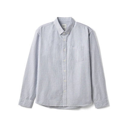 Klassisk Stripet Skjorte for Menn – Oversized Oxford Skjorte i 100 % Bomull | Smart Casual Stil til Høst og Vinter 2025