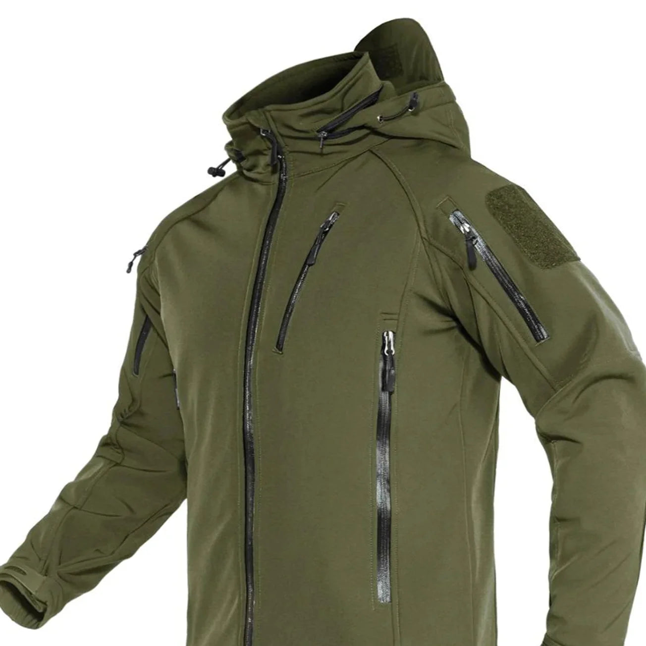 Softshell Jakke med Hette – Vanntett &amp; Vindtett | Varm Fleecefôret Herrejakke til Tur &amp; Hverdag
