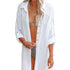 Elegant Strandkimono med Belte – Perfekt som Bikini Cover-Up – Hvite strandskjorter