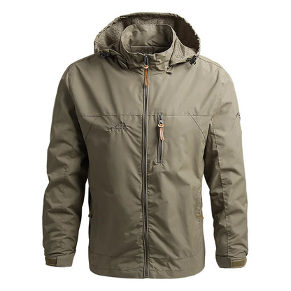 Vanntett Vindjakke for Menn – Taktisk Outdoor Jakke med Hette | Lett, Pustende &amp; Slitesterk Friluftsjakke (S–5XL)