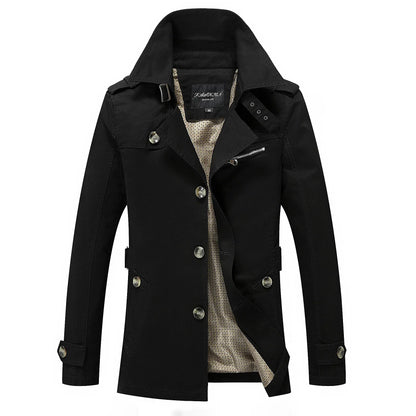 Moteriktig lang trenchcoat for menn