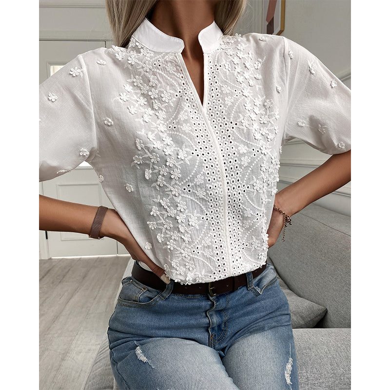 Elegant, kortermet bluse