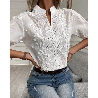 Elegant, kortermet bluse