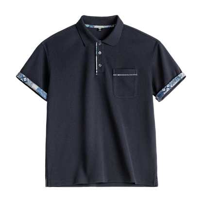 Vintage Polo til Herre – Kortermet Polo med Retro Mønster og Krage