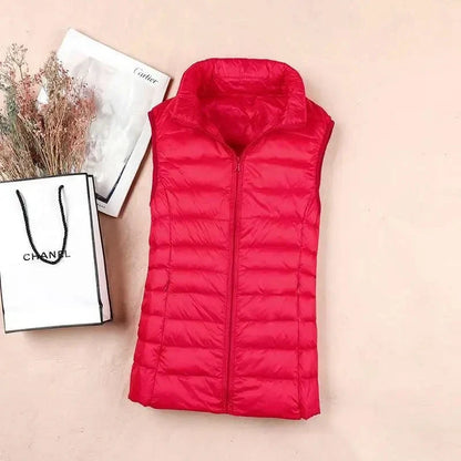 Dame Dunvest – Ultralett &amp; Varm i Hvit Andedun | Puffer Vest Høst/Vinter 2025 (opptil 8XL)