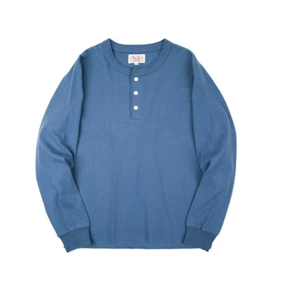 Klassisk Henley Langermet T-skjorte for Menn – 100 % Bomull | Komfortabel Høstgenser Perfekt til Lag-på-Lag