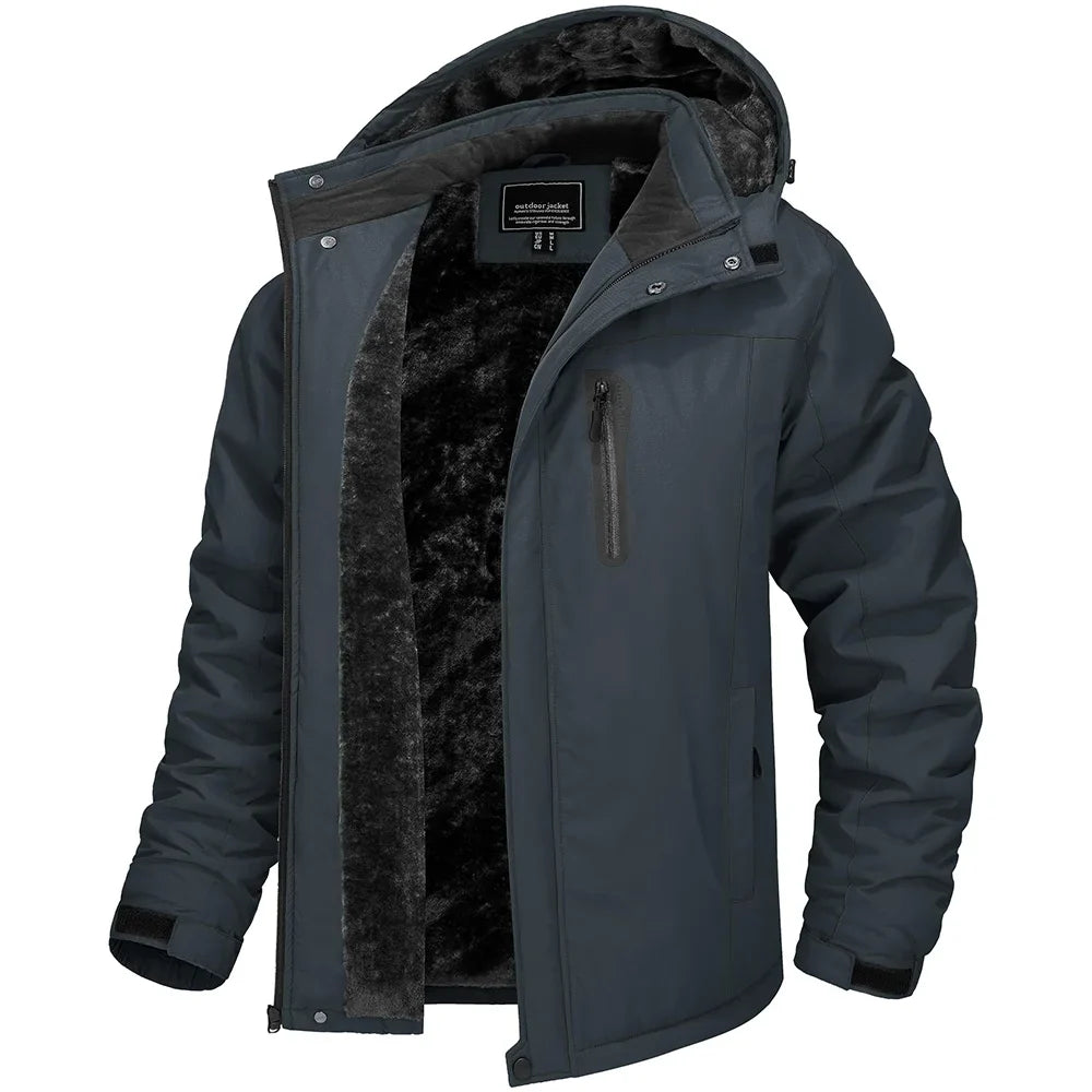 Herre Vinterjakke – Tykk Fleece &amp; Vanntett Softshell | Skijakke &amp; Vindjakke til Friluft &amp; Hverdag