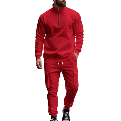 Herre Joggedress – Semi-zip Genser &amp; Fleecebukse | Slim Fit &amp; Komfortabel Vinterstil