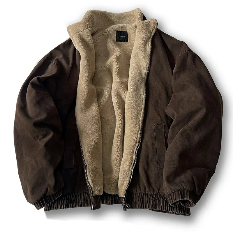 Japansk Vintage Polarfleece Jakke – Herre Vinterjakke | Løs Passform &amp; Streetwear Stil
