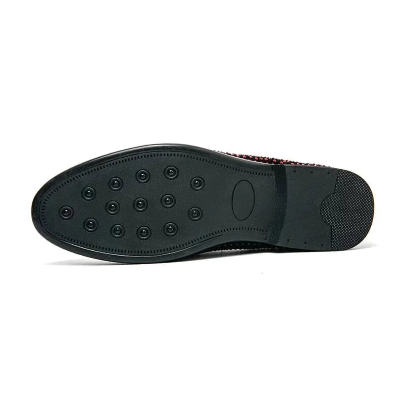 Loafers med rhinestone-utsmykning