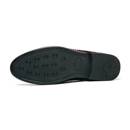 Loafers med rhinestone-utsmykning