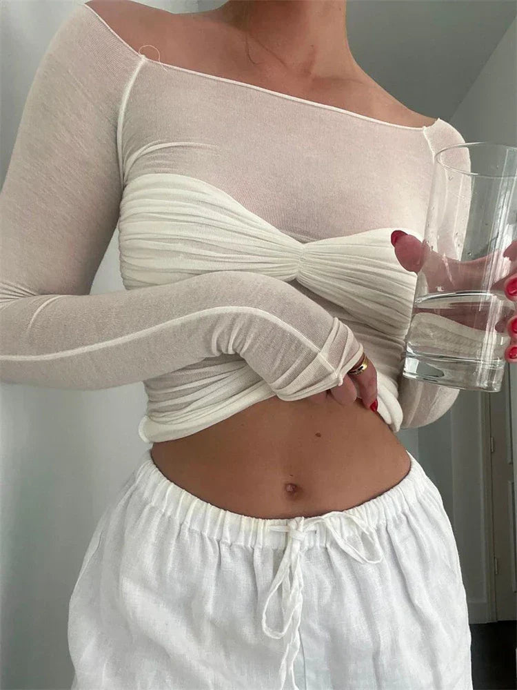 Kendall Gjennomsiktig Mesh Top