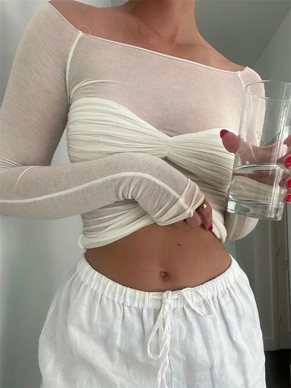 Kendall Gjennomsiktig Mesh Top
