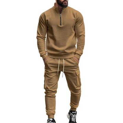 Herre Joggedress – Semi-zip Genser &amp; Fleecebukse | Slim Fit &amp; Komfortabel Vinterstil