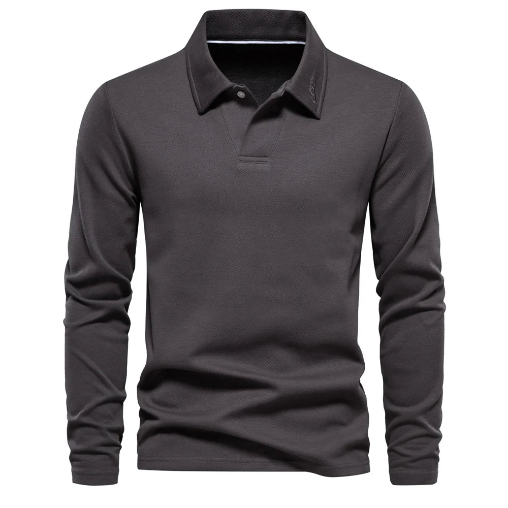 Herre Polo Skjorte med Broderi – Klassisk Krage &amp; Luksuriøs Golfstil