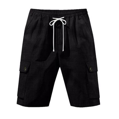 Linshorts til Herre – Pustende Sommerfavoritt med Elastisk Midje