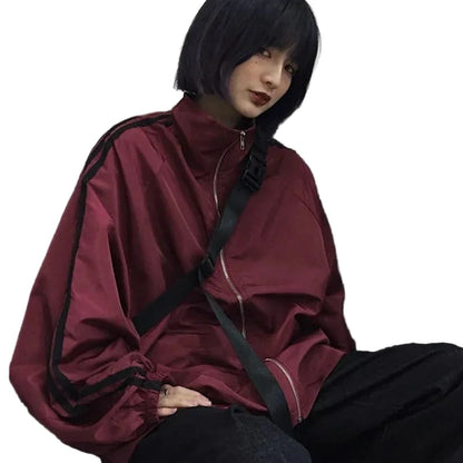 Oversized Vindjakke for Dame – Koreansk BF-stil | Lett, Trendy &amp; Solbeskyttende Streetwear til Vår og Høst – Svart