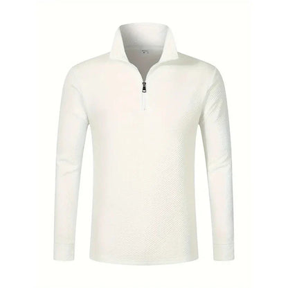 Langermet Polo for Menn – Business Casual med Glidelås | Pustende og Komfortabel Poloskjorte til Vår og Høst
