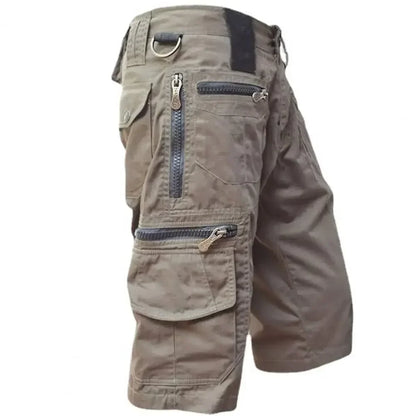 Taktiske Herreshorts med Flere Lommer – Militærstil, Sommer, Rett Passform – Mørkegrå