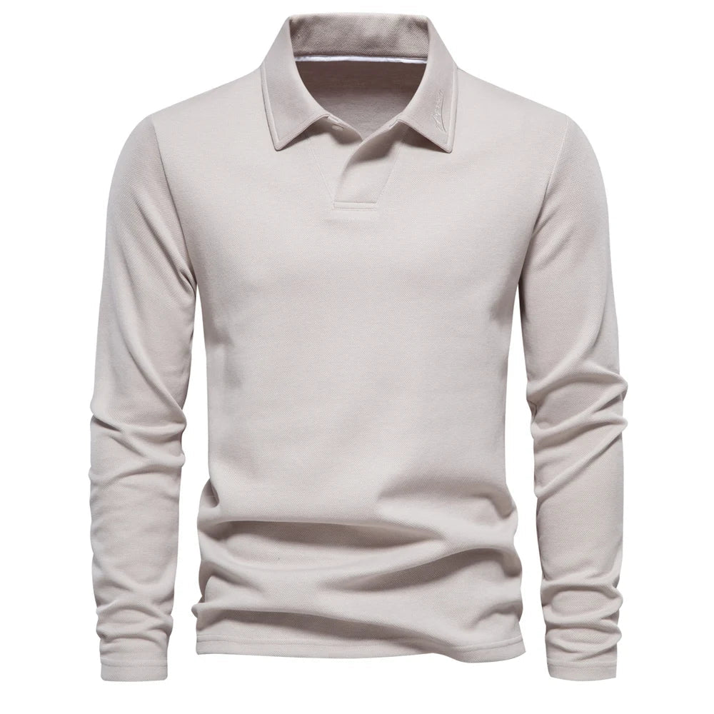 Herre Polo Skjorte med Broderi – Klassisk Krage &amp; Luksuriøs Golfstil