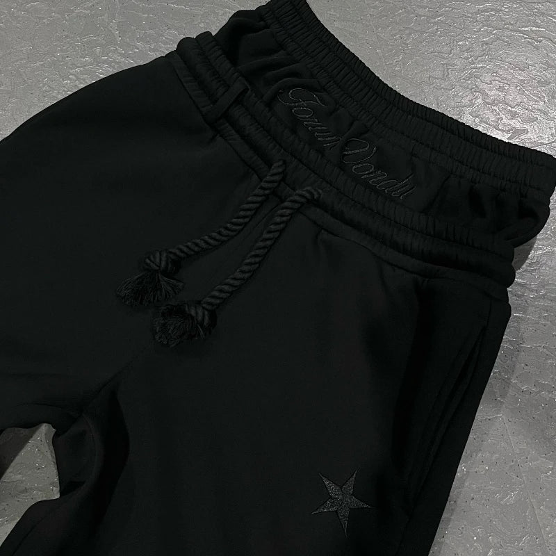 Unisex Joggebukser i Gotisk Streetwear-stil – Trendy Double Waist Track Pants | Retro Hip Hop Joggers i Bomull