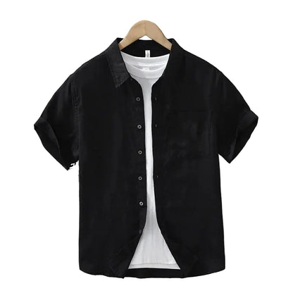 Linskjorte til Herre – 100% Lin, Kortermet &amp; Minimalistisk Sommerstil