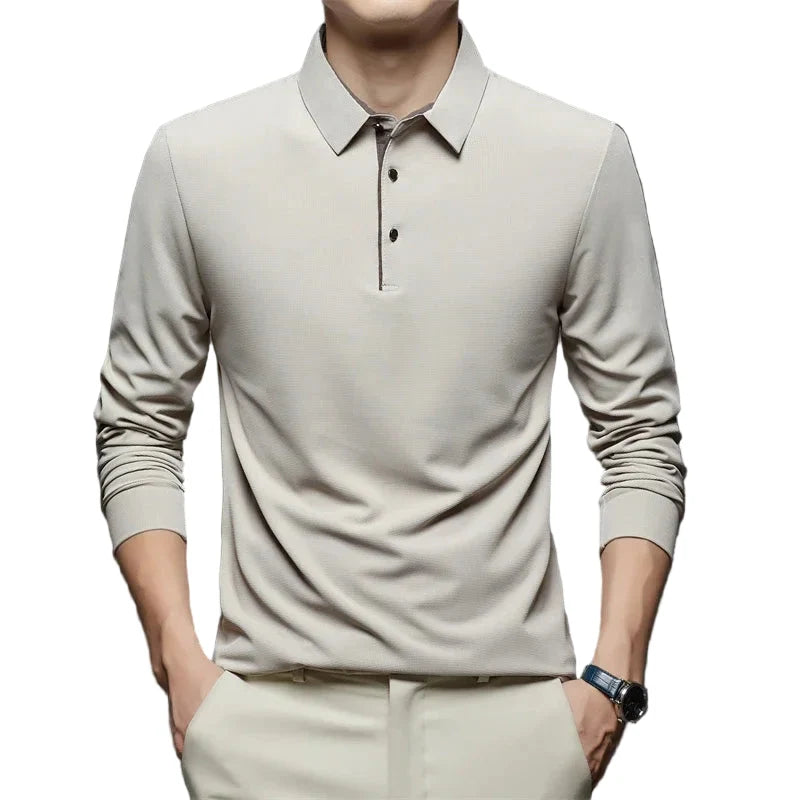 Herre Langermet Polo – Business Casual, Komfortabel &amp; Allsidig – Rød