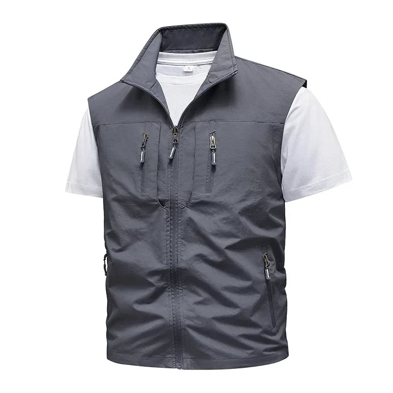 Outdoor Fiske- og Turvest til Herre – Mesh Vest med Flere Lommer